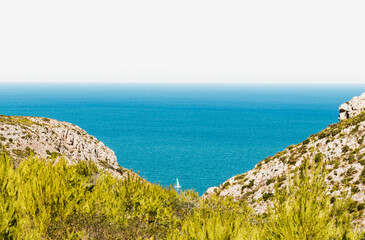Obraz premium Cliffs and beaches in the south of Spain. Costa Blanca in the Spanish Mediterranean.