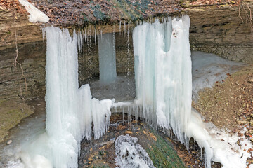 Close Details of a Frozen Waterfall