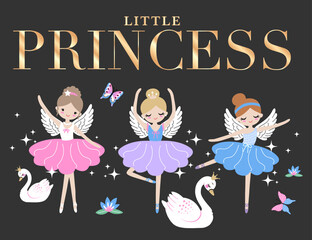 cute ballerinas graphic for t shirt © mslm