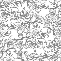 gray and white rose flowers seamless pattern, texture, design