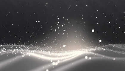 Glowing defocused particles fractal element in a futuristic. AI generated