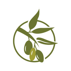 Olive Logo Design, Olive Oil Tree Vector, Simple Illustration Template