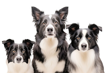 Australian Shepherd dogs looking at the camera isolated on transparent background

