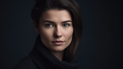 Portrait of a beautiful young woman. Studio shot against plain background.