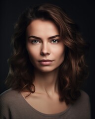 Naklejka premium Portrait of a beautiful young woman. Studio shot against plain background.
