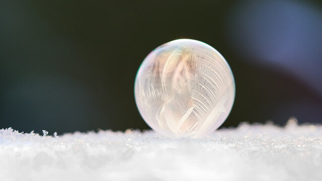  Seifenblase-gefroren auf Schnee