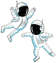 Astronaut cartoon illustrations