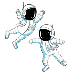 Astronaut cartoon illustrations