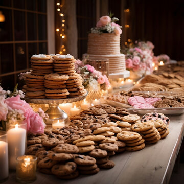 Wedding table with cookies and biscuits 