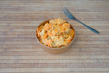 Food in display for the photo shoot in Tokyo, Japan. Nowadays in 2023, people rely on the food delivery service