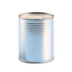 Isolated transparent background with silver tin can