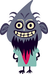 ugly angry devil with a face in the mask . Strange Halloween characters