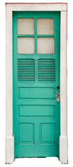 Retro door of an old architecture house. Isolated on transparent background. brazilian architecture