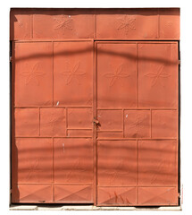 Retro iron gate of an old architecture house. Isolated on transparent background. brazilian architecture