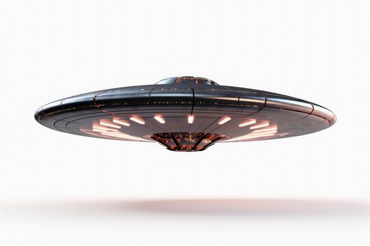 An alien UFO isolated on a white background