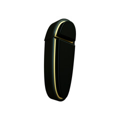 3d render letter font japanese black