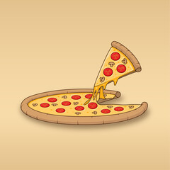 big pizza with cheese
