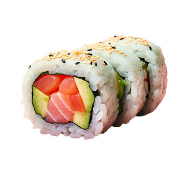New sushi rolls from Japan with a transparent background