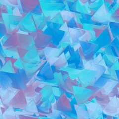 Blue and purple triangular pattern with reflection. Seamless background