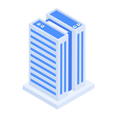 Pack of Skyscraper Buildings Isometric Icons 

