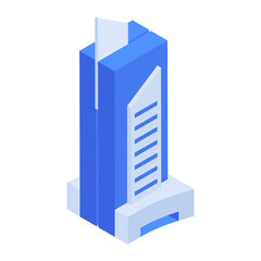 Pack of Skyscraper Buildings Isometric Icons 

