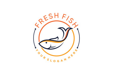 Fish logo design template vector illustration with creative idea