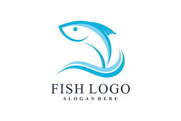 Fish logo design template vector illustration with creative idea