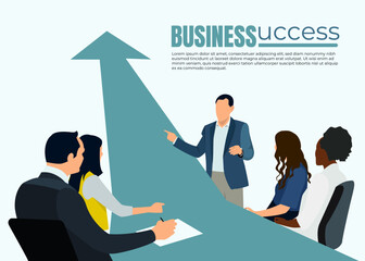 Business Success Strategy. Teamwork. Growth. Business vector illustration