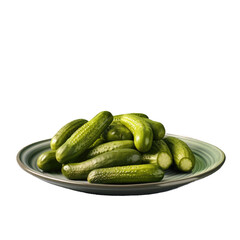 Cucumbers pickled on a transparent background