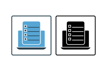 Online Survey Icon. Icon related to survey. solid icon style. Simple vector design editable