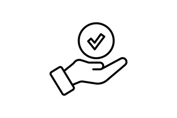 Agree Icon. Icon related to survey. line icon style. Simple vector design editable