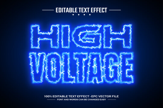 High voltage 3D editable text effect template
