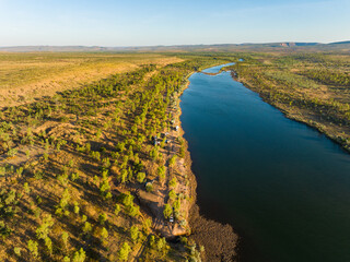 Camping spots along the Pentecost river in the Kimberley region of Western Australia
