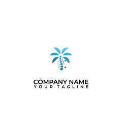 Creative Chiropractic Logo Design. Combination of palm tree and spine.