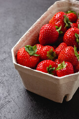 Strawberries in paper basket