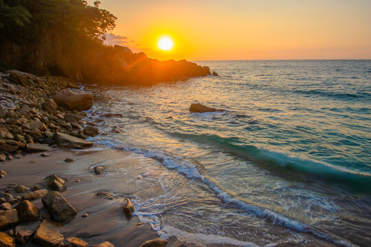 Sunset at Puerto Vallarta south shore beach
