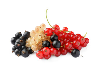 Fresh red, white and black currants isolated on white © New Africa