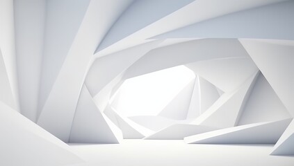3D White Wall As A Background. Created with Generative AI technology