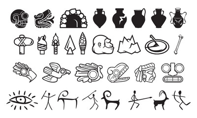 set of Ancient icons