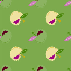 Abstract apple fruits seamless pattern. Fruit ornament.