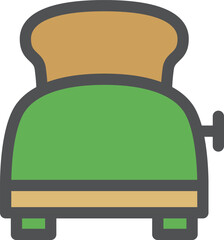 カラーシンプル電化製品の単品アイコン　ポップアップオープン