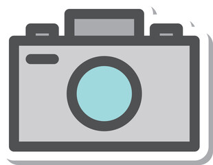 ステッカー風シンプル電化製品の単品アイコン　カメラ