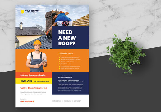 Blue Orange Roof Service Flyer
