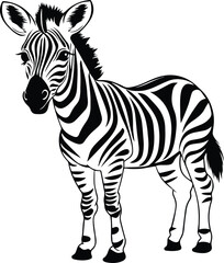Fototapeta na wymiar Baby Zebra Logo Monochrome Design Style