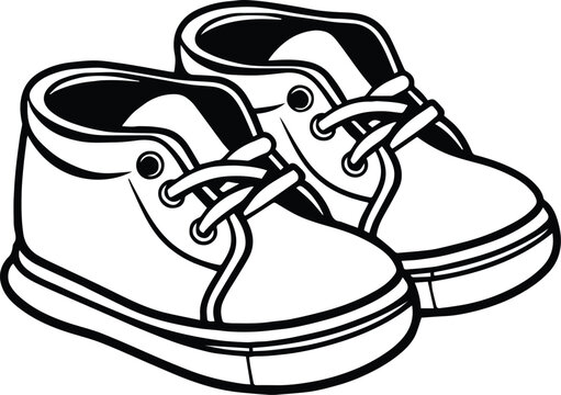 Baby Shoes Logo Monochrome Design Style