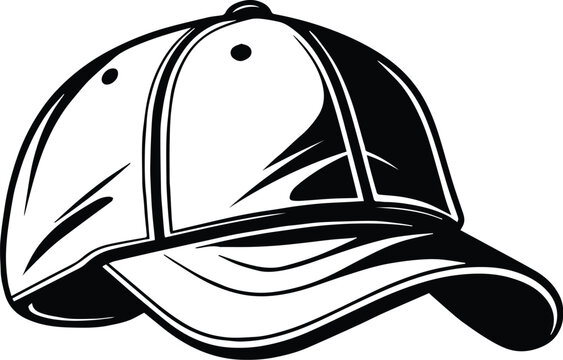 Baseball Hat Logo Monochrome Design Style