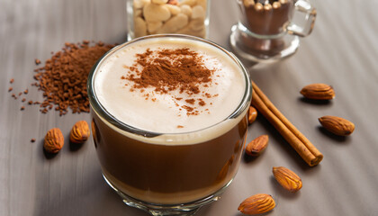 Horchata coffee with almonds, rice and cinnamon
