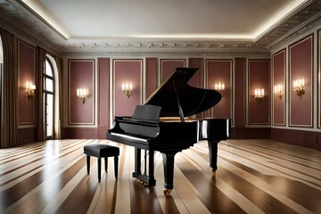 grand piano in the room generated by AI tool