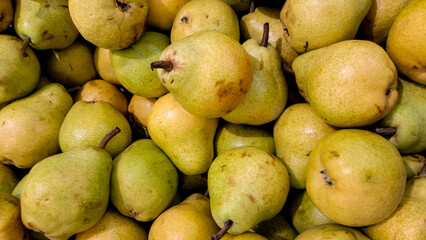 Fresh pears filling the frame