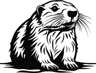 Beaver Logo Monochrome Design Style